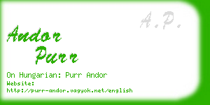 andor purr business card